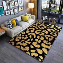 Leopard Print Area Rug - Black and Gold Modern Living Room Carpet Suitable for use as an anti-slip for living room bedroom sofas 40x60cm( 15x23in )