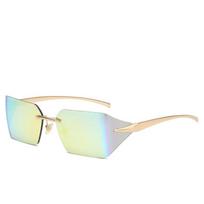 VAKA Rimless Rectangle Punk Sunglasses Women 2024 Brand Fashion Metal Frame Sun Glasses Men Retro 2000's Wrand Around Sunglass