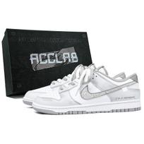Nike Dunk LOW RETRO Abrasion Resistant Height Increasing Low top Skateboard Shoes Unisex Gray White HF0730-160(Team1919--) 37.5