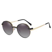 Magnet 2 In 1 Anti Blue Light Glasses Frames Round Polarized Sunglasses Women Metal Fashion Computer Eyeglasses Frame TR90 juoda pilka spalva