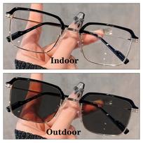 Vintage Square Sunglasses Women Men Anti Blue Light Rectangle Sun Glasses Female Eyewear Photochromic for Male Female Eyeglasses MULTI