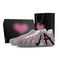 Nike Ja Morant 3 Active Bubbles, Heart Box Abrasion Resistant Low top Basketball Shoes Unisex Pink Black Gray HF2794-100(Team773--) 41