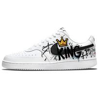 Nike Court Vision 1 The King's New Clothes Abrasion Resistant Low top Skateboard Shoes Men's Black White DH2987-101(team488-) 40