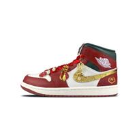 Jordan Air Jordan 1 Abrasion Resistant Mid top Vintage Basketball Shoes Unisex Red White DQ8426-105(Team373-) 42