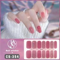 14Tips Foil Gel Nail Stickers Glittering Simple Gel Nail Polish Strips Self-Adhesive Gel Nail Decals DIY NAil Art Making šviesiai rausvos spalvos