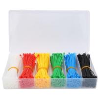 900pcs Self-Locking Self-Locking Nylon Cable Ties 6 Colors Portable Zip Ties  Cord Management