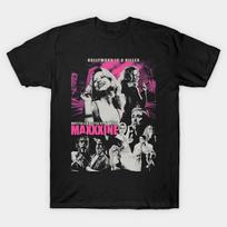 Men Black Print T-shirt Maxxxine Movie No-Cut Transfer Paper Print Cotton Tshirt 4XL juoda