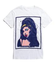 Amy Winehouse AMY WINEHOUSE POP ART PAINT 100% Cotton T-shirt Mens Tees Top NEW& Official S įvairiaspalvis