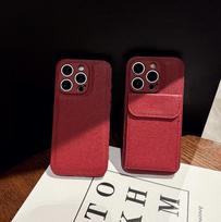 Leather Magnetic Card Holder Stand for iPhone 17 Air/16 Pro Max Case Cover 16 Pro Max raudona