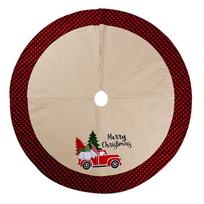 Creative 106cm Burlap Christmas Tree Skirt Featuring Whimsical Forest Gnome Design