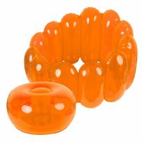 Jelly Transparent Inflatable Sofa & Cushion Set - Comfortable Camping Seat and Grassland Mat. 27x24x9cm geltona