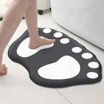 Durable Cartoon Footprint Bath Mat 40*60cm Non-slip Backing Entrance Mat Water Absorption Washable Floor Rug Home Decoration pilka