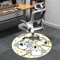 1PC Chiikawa Office Round Area Rug Suitable For Office, Under Office Chairs Bedroom Living Room Home Decor, Available in Various SizesT100 80cm by 80cm