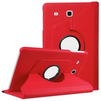 Skirtas Samsung Galaxy Tab E 9.6 SM T560 T561 dėklui Galaxy Tab T560 T561 planšetinio kompiuterio dangtelis 360 besisukantis laikiklis apverčiamas odinis dangtelis Tab E 9.6 T560/T561 raudona