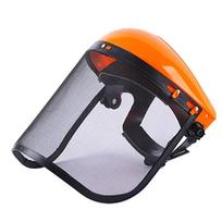 with Full Face Mesh Garden Mask Mesh Garden Helmet Safety Grass Trimmer Safety Helmet  Outdoor oranžinė