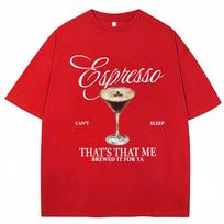 Sabrina Carpenter Espresso Martini Print T Shirt Fashion Aesthetic Unisex Women Tshirts Loose Casual Soft Cotton Tops Streetwear S