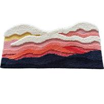 INS Style Long-Haired Non-Slip Wave Pattern Bedside Floor Mat – Customizable with Photos 50x80CM brown