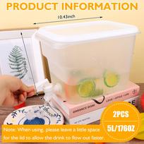 2Pcs Plastic Water Dispensers Fridge Liquid Dispenser Drink Dispenser With Tap Iced Beverage Dispensers For Milk Ice Water Cockt 1 balta