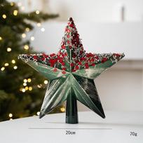 Excellent Plastic Gold Glitter Star 20cm Green Coffee Red XMAS Ornaments Christmas Decorations žalia