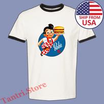 Bob's Big Boy Burger Men's Ringer Black Size S to 3XL 2XL