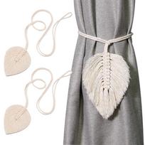 2 Pieces Curtain Tiebacks Farmhouse Curtains, Tie Backs Hand Woven Cotton