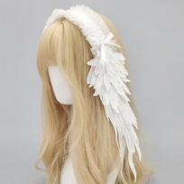 Dark Gothic Lolita Hair Accessories Angel Wings Lace Lace Tiara Lolita Wings Headband