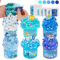 Festive Fluffy Cloud Slime Kit, Soft Stretchy Non-Sticky Crystal Mud, DIY Sensory Sludge for Holiday Stress Relief Gift Presents