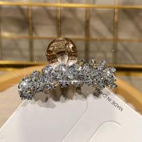 Fashion Glitter Shiny Grab Clip Exquisite Rhinestones Small Hair Claw Clamp Sweet Headdress Styling Tool Headdress Girls sidabras