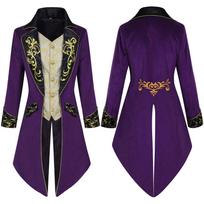 Men's Steampunk Gothic Victorian Halloween Frock Coat 3XL