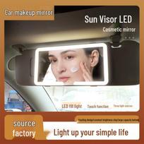 LED Sun Visor Vanity Mirror with Shatterproof HD Lighting Black Edge High Definition Elegant Black