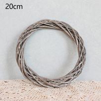 20/25/30cm Christmas Rattan Ring Wreath Wicker Vine Garland Hanging Wedding Grey Wreath  Artificial Flowers Garland Frame 20cm