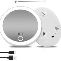 with 3 Suction Cups 10x Magnifying LED Makeup Mirror  for Bathroom and Dressing Table Use