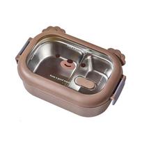 Coffee Bear Insulated Bento Lunch Box with Compartments for Students and Adults, Ideal for Work or Canteen Use