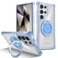 Samsung S24/S25/S26 Ultra Magnetic Drop-Proof Phone Case with Rotating Stand - Gold Shield. S26 Plus mėlyna