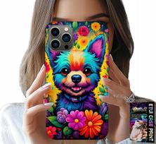 Etui Do Iphone 11 Pro Max - Kwiaciste Wzory Piesek Pies Jork Plecki