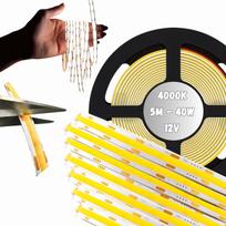 Led Strip Cob 12V 5M Roll Neon Strip Neutral Line 800Lm/M 8W/M Strong