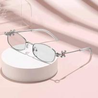 Elegant Personality Oval Optical Glasses Unisex Anti-blue Light Luxury Diamond Glasses-legs Advanced Sunglasses Protect Eyes