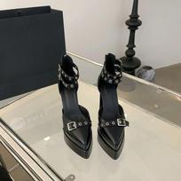 Designer High Heel Women's Mary Jane Shoes Fashion Ankle Strap Shoes Spring Autumn Wedding Party Shoes 35 juoda