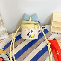 Girls mini summer messenger bag new candy color bucket bag cartoon bow bag geltona