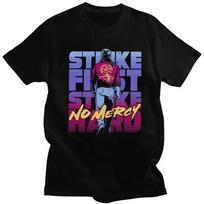 Vintage Cobra Kai T Shirt Men Tshirt Unique Tee Short Sleeved Karate Kid Strike First Strike Hard No Mercy Tops Ropa Hombre#Color S juoda