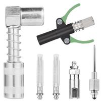 Grease Adapter Fitting Kit 90 Degree Coupler With Needle Nozzle Suitable For 1/8 NPT Grease Guns Universal Compatibility 1