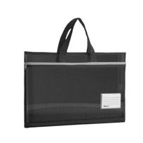 A3 Mesh Zipper Art Portfolio Bag with Widened Hand Strap Large Capacity Zipper Full-Opening Transparent File Bag Water-Repellent Fabric Art Supplies juoda