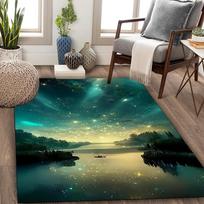 Kilimas su kraštovaizdžio raštu, tinkamas svetainei/miegamajam/terasai/virtuvei, kiemo dekoravimas, vidaus ir lauko dekoravimas 60x90(23x35in)