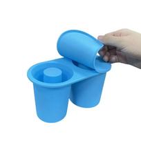 Ice Cube Tray for Stanley Cup Silicone With Lid for Making 2 Hollow Cylinder Ice Cube Molds for Chilling Cocktails Whiskey Drink dangaus mėlyna spalva