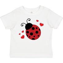 Inktastic Lady Bug And Hearts Toddler kids boys T-Shirt Ladybug Lover Bugs Insects Cute 140