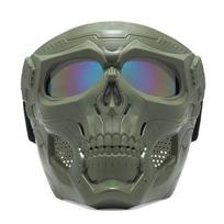 Mask Moto Eyewear Skull Ghost-shape Glasses Motocross Skulls Mask Riding Mask Motorcycle Goggles Khaki-Colorful