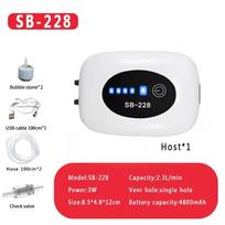 Portable Rechargeable Fish Tank Air Pump 4800mAh Battery USB Oxygen Pump Silent Compressor Aquarium Outdoor 1W 2600mAh(SB218) balta