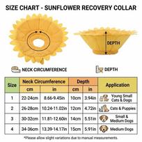 Sunflower Shaped et Recovery Collar Adjustable Fit Anti-Lick Neck Ring  Skin Recovery Care S