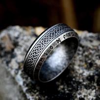 Vintage Odin Norse Viking Amulet Rune Rings For Men Cool Stainless Steel Celtic Knot Ring Wedding Jewelry Valentine's Days Gifts 7