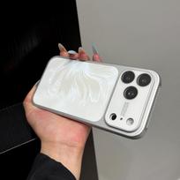 Aurora CD Gauze Texture Case for iPhone 17 Pro Max – Fashionable, Colorful Design Compatible with Apple 16. 16 Pro balta